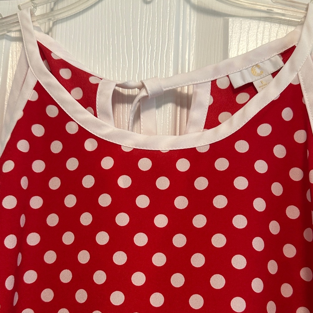 C Red and White Polka Dot Top - Picture 5 of 9